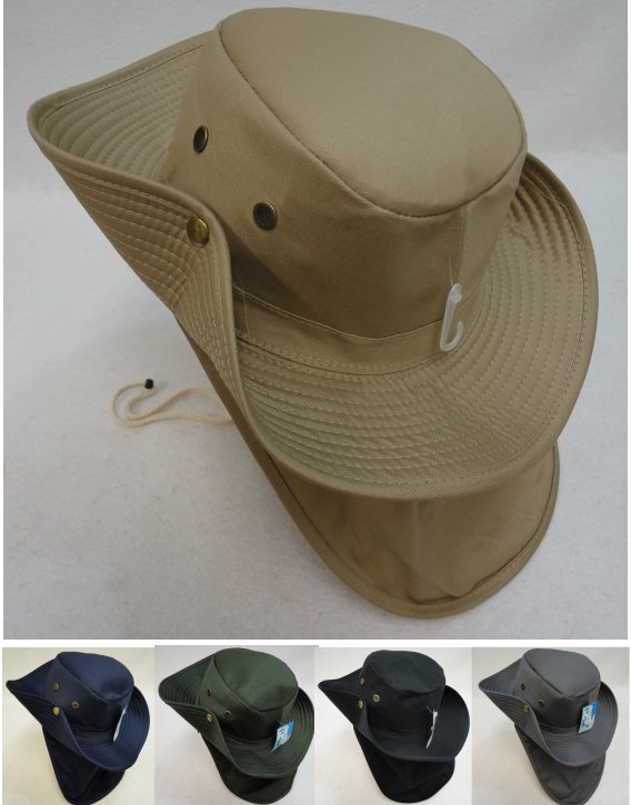 Cotton Boonie HAT with Cloth Flap [SOLID]